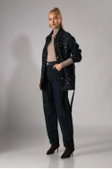 Jean jacket με τρουκς και ζώνη μπλε