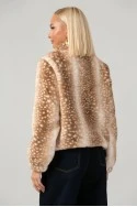 Jacket γούνινο animal print μπεζ
