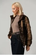 Jacket γούνινο animal print καφέ