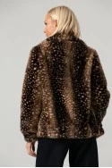 Jacket γούνινο animal print καφέ