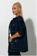 Jean jacket με σουέντ λεπτομέρειες μπλε ντένιμ