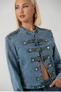 Jean jacket military μπλε
