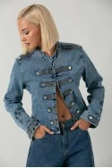 Jean jacket military μπλε