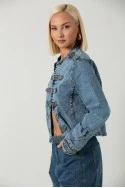 Jean jacket military μπλε
