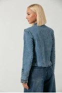 Jean jacket military μπλε