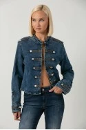 Jean jacket military μπλε σκούρο