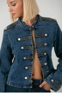 Jean jacket military μπλε σκούρο