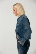 Jean jacket military μπλε σκούρο