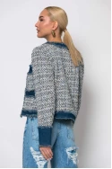Jacket tweed με jean λεπτομέρειες μαύρο
