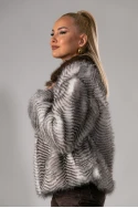 Γούνα animal print καφέ
