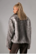 Γούνα animal print καφέ