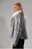 Γούνα animal print γκρι 