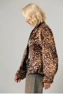 Jacket bomber animal print γούνινο καφέ