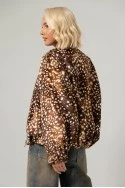 Jacket bomber animal print γούνινο καφέ