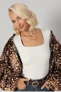 Jacket bomber animal print γούνινο καφέ