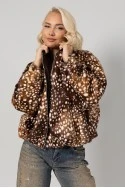 Jacket bomber animal print γούνινο καφέ