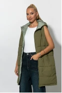 Puffer μπουφάν αμάνικο double face χακί