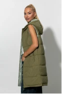 Puffer μπουφάν αμάνικο double face χακί