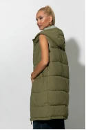 Puffer μπουφάν αμάνικο double face χακί