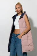 Puffer μπουφάν αμάνικο double face σομόν
