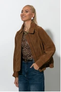 Jacket σουεντ με φερμουάρ ταμπά