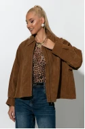 Jacket σουεντ με φερμουάρ ταμπά