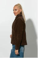 Jacket σουεντ με φερμουάρ καφέ