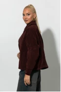 Jacket σουεντ με φερμουάρ μπορντό