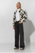 Cropped leather jacket cow print μπεζ Cropped leather jacket cow print μπεζ