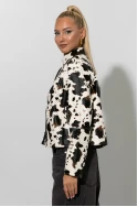Cropped leather jacket cow print μπεζ Cropped leather jacket cow print μπεζ