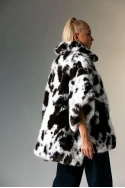 Γούνινη κάπα cow print καφέ Γούνινη κάπα cow print καφέ