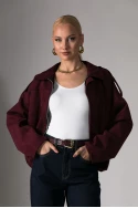 Jacket σουέντ balloon μπορντό