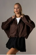 Jacket σουέντ balloon καφέ
