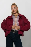 Jacket σουέντ balloon μπορντό