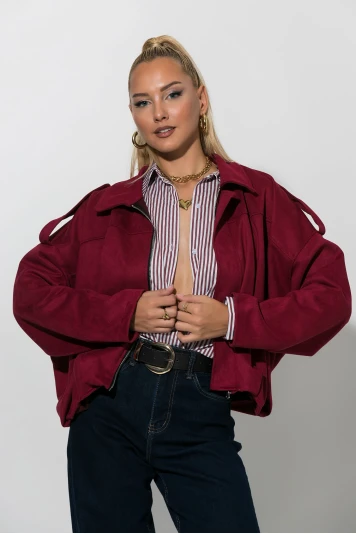 Jacket σουέντ balloon ταμπά 