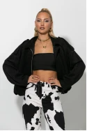 Jacket σουέντ balloon μαύρο