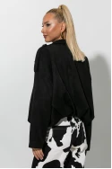 Jacket σουέντ balloon μαύρο