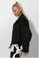Jacket σουέντ balloon μαύρο