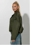 Jacket σουέντ balloon χακί
