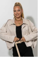 Jacket σουέντ balloon μπεζ