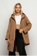 Oversized ασύμμετρη ζακέτα με κουκούλα ταμπά