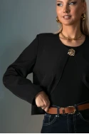 Μπολερό με διακοσμητικό κούμπωμα και βάτες μαύρο