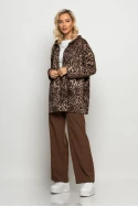Oversized ζακέτα leopard print καφέ Oversized ζακέτα leopard print καφέ