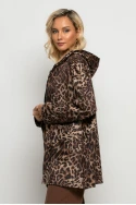 Oversized ζακέτα leopard print καφέ Oversized ζακέτα leopard print καφέ