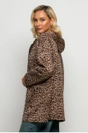Oversized ζακέτα leopard print μπεζ