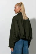 Jacket σουέντ balloon με γιακά χακί