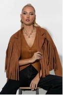 Σουέντ jacket με κρόσια ταμπά