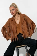 Σουέντ jacket με κρόσια ταμπά