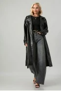 Leather καπαρντίνα μαύρο