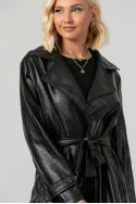Leather καπαρντίνα μαύρο
